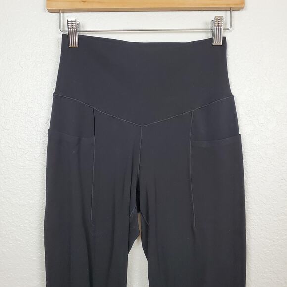 Aerie Leggings Womens Medium Real Me 7/8 Hi-Rise Short Inseam 23" Pockets Black - Picture 2 of 10